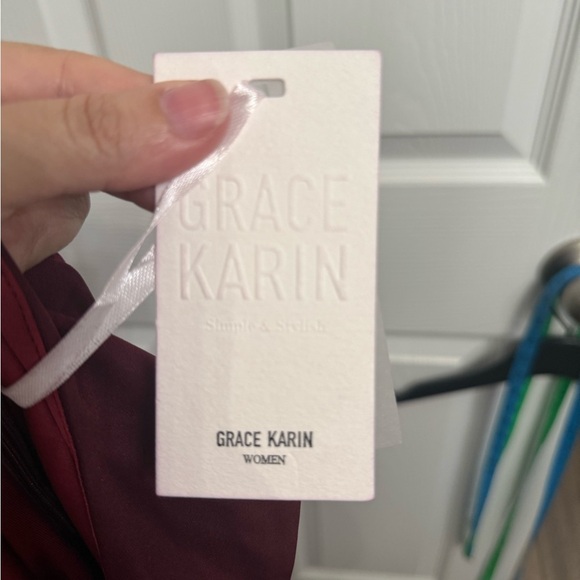 Grace Karin Pinup Retro Style 50s 60s Swing Rockabilly Burgundy Dress SIZE L NWT - Picture 6 of 7